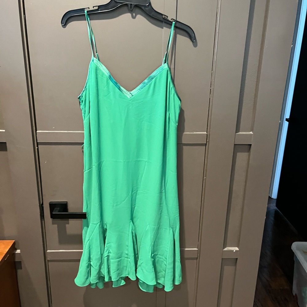 White House Black Market Green Sleeveless Slip Dress (missing belt) Size 6. $40